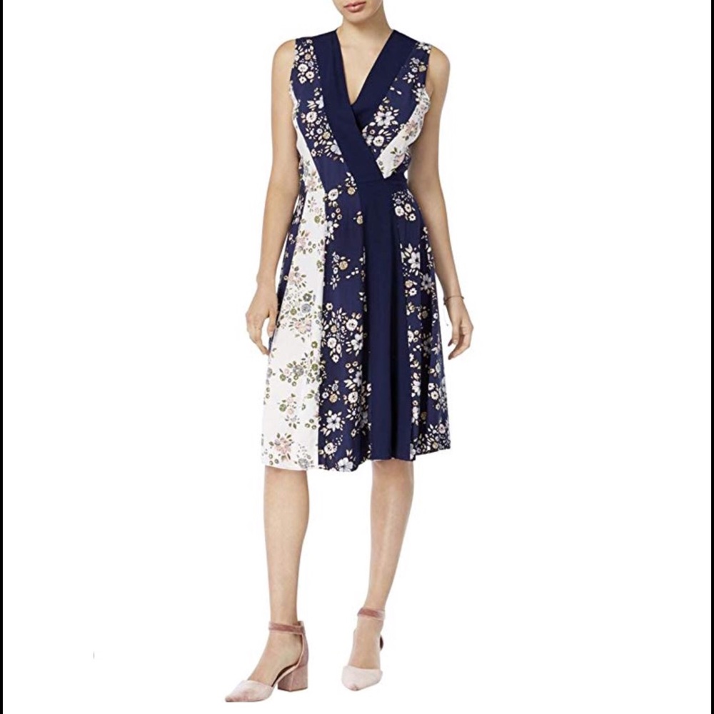 NWOT Maison Jules Floral Summer Wrap Dress L/XL